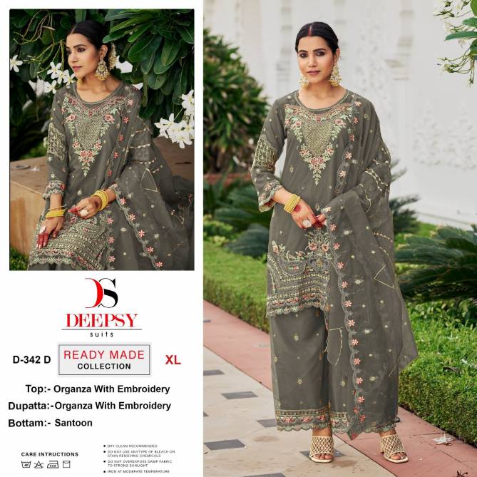 D 342 By Deepsy Organza Pakistani Readymade Suits Catalog