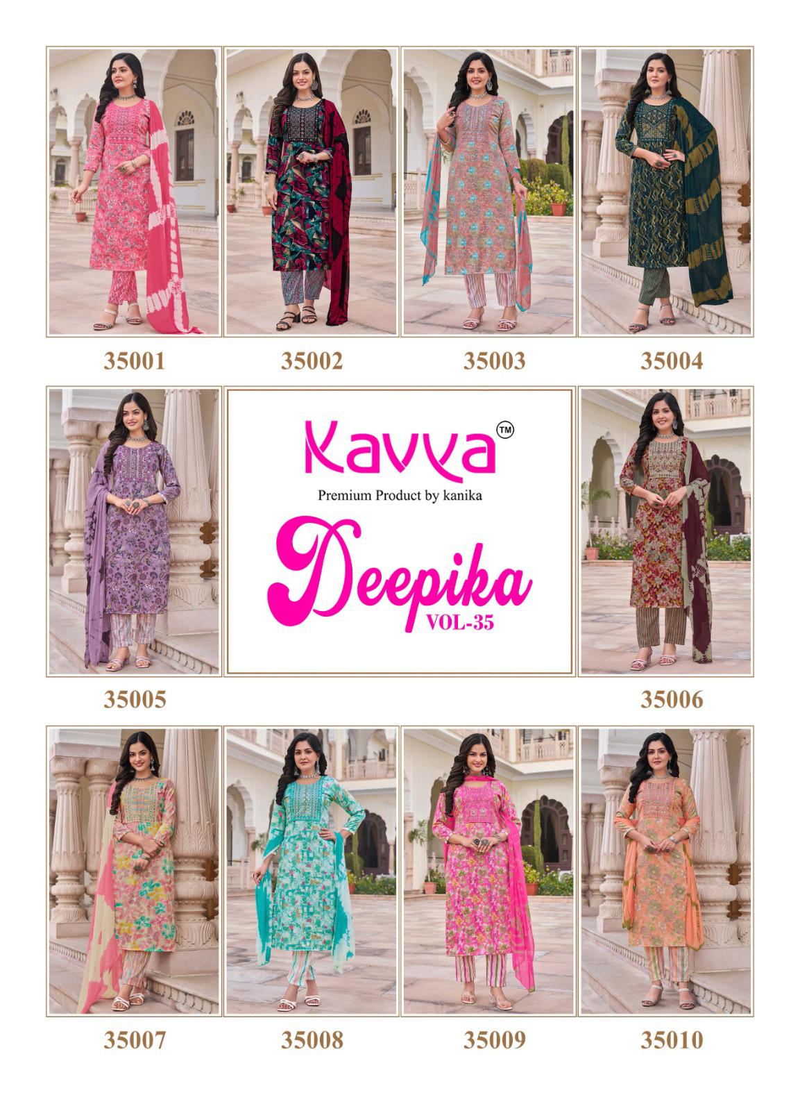 Deepika Vol 35 By Kavya Straight Kurti With Bottom Dupatta Suppliers In India