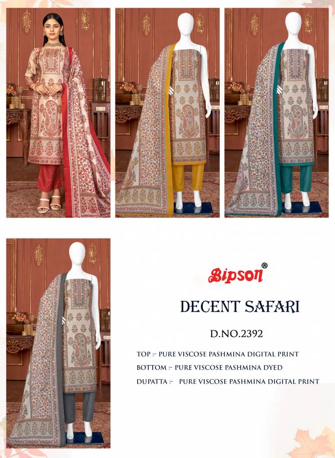 Bipson Safari 2392 Printed Pashmina Non Catalog Dress Material
