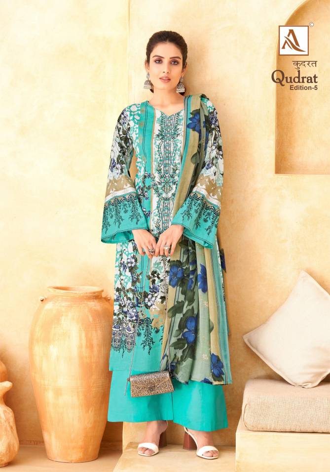 Qudrat 5 By Alok Suit Pakistani Printed Cambric Cotton Wholesale Dress Material In Surat 
