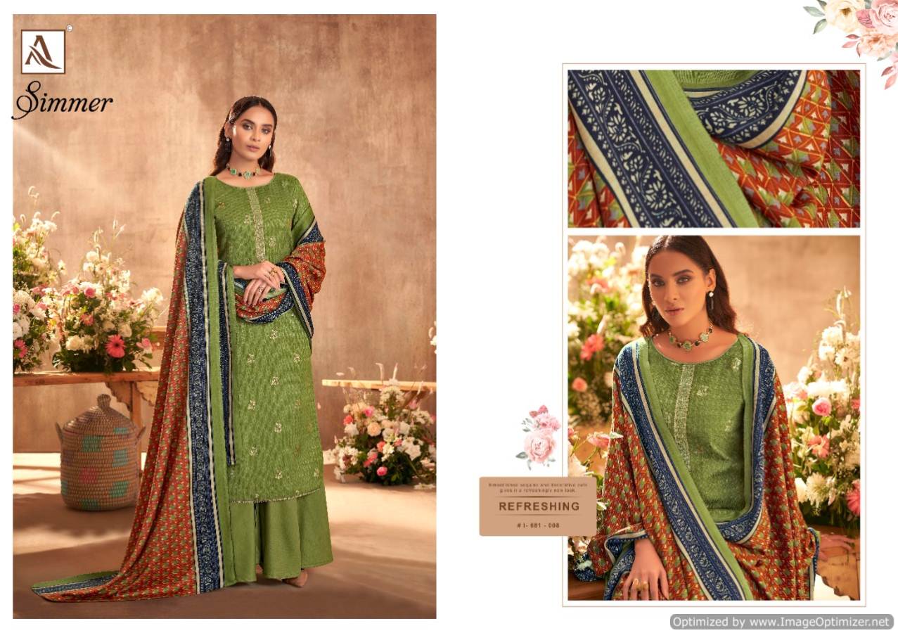 Alok Simmer Pure Wool Pashmina Self Print With Foil Buta And Fancy Embroidery Plazzo Salwar Suit Collection  