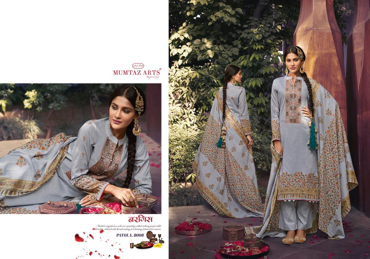 Mumtaz Meera Kani Latest Fancy Designer Festive Wear Pure lawn Cotton Embroidery Work Dress Material Collection
