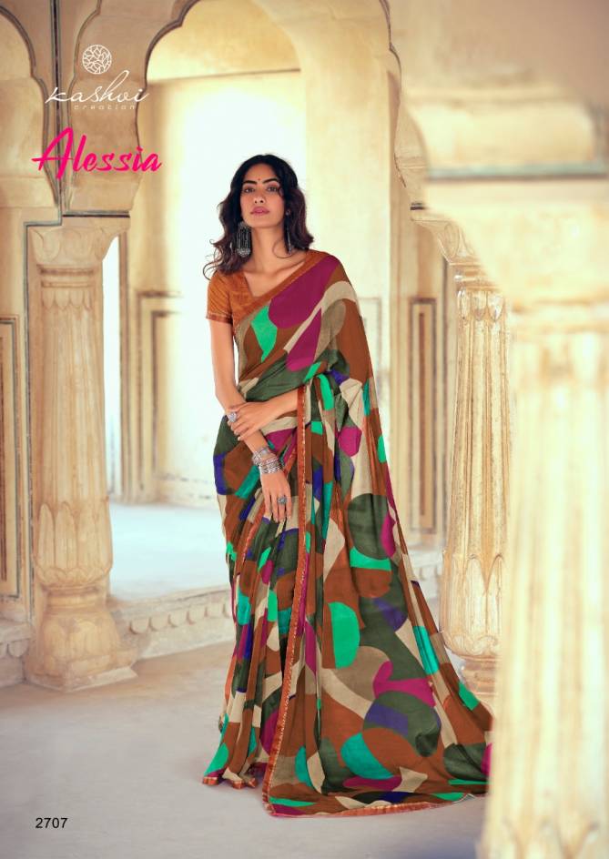 Lt Alessia Silk latest Fancy Regular Wear Printed Georgette Sarees Collection