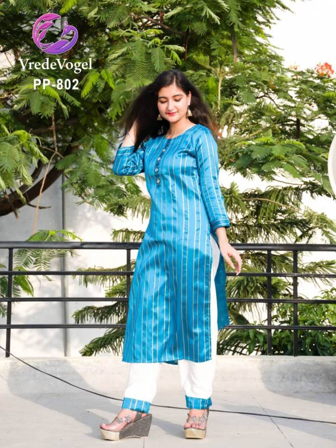 Vrede Vogel Khushiya Ethnic Wear Designer Silk Kurti With Bottom Collection
