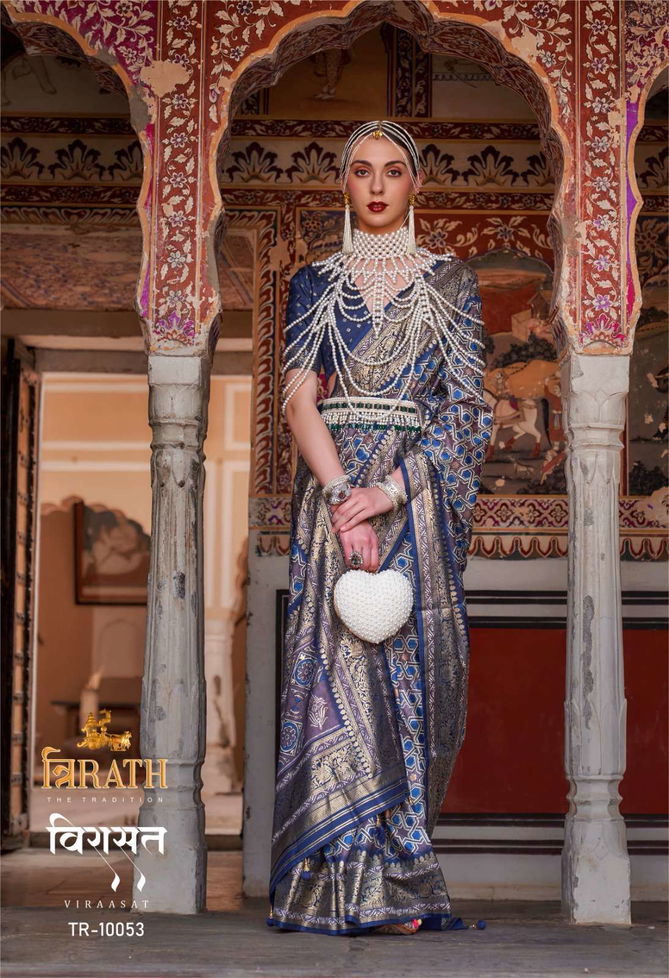 Viraasat 10043 To 10054 By Trirath Casual Wear Sigma Silk Saree Wholesale Online