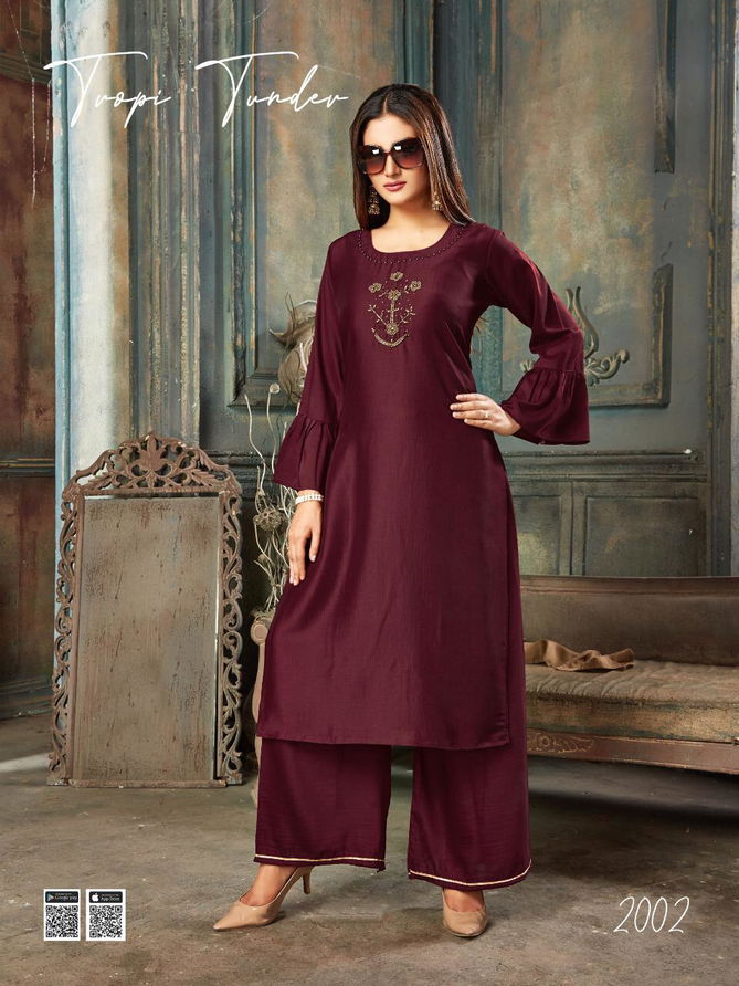 Smylee Veronica Vol 2 Latest Designer Party Wear Festive Handwork Kurtis With Plazzo Collection 