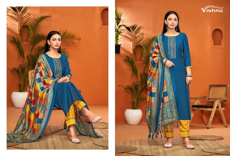 Evanka Vol 11 By Vishnu Roman Silk Designer Dress Material Exporters In India