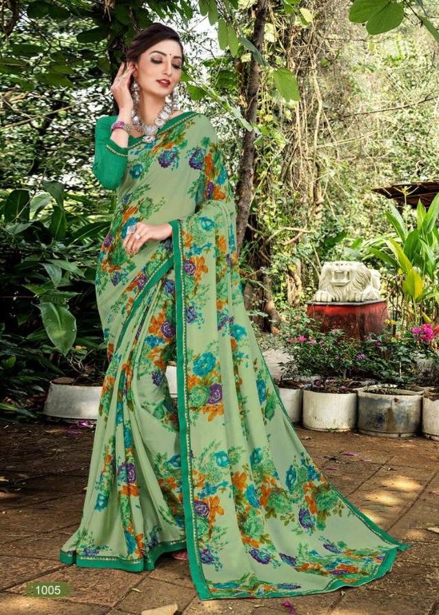 MANSAROVER  MEERA MOHAN VOL -01 Latest Fancy Designer Heavy Casual Wear Chiffon Printed Saree Collection