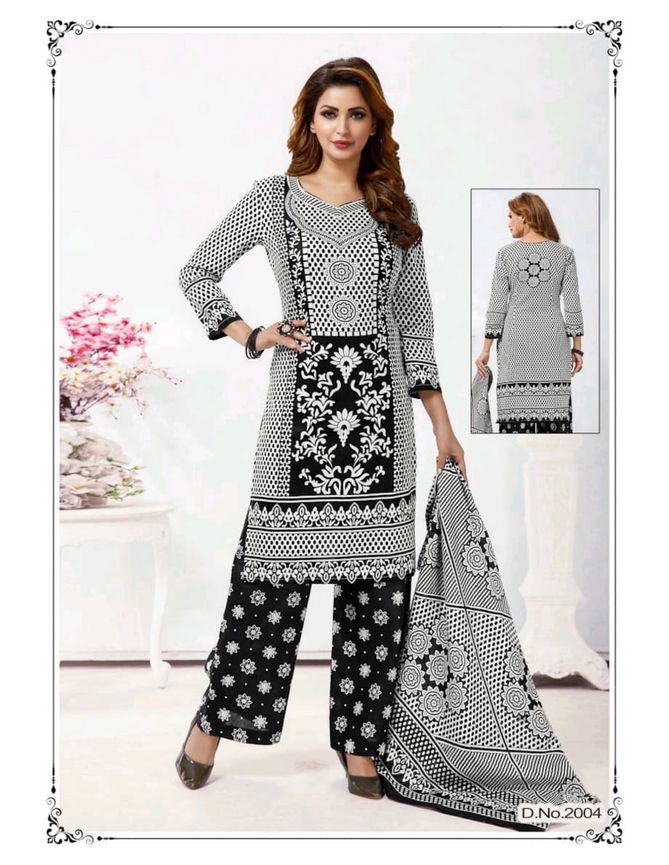 Meenaxi Black Queen Vol-2 Latest Fancy Designer Black And White Heavy Cotton Print Dress Material Collection