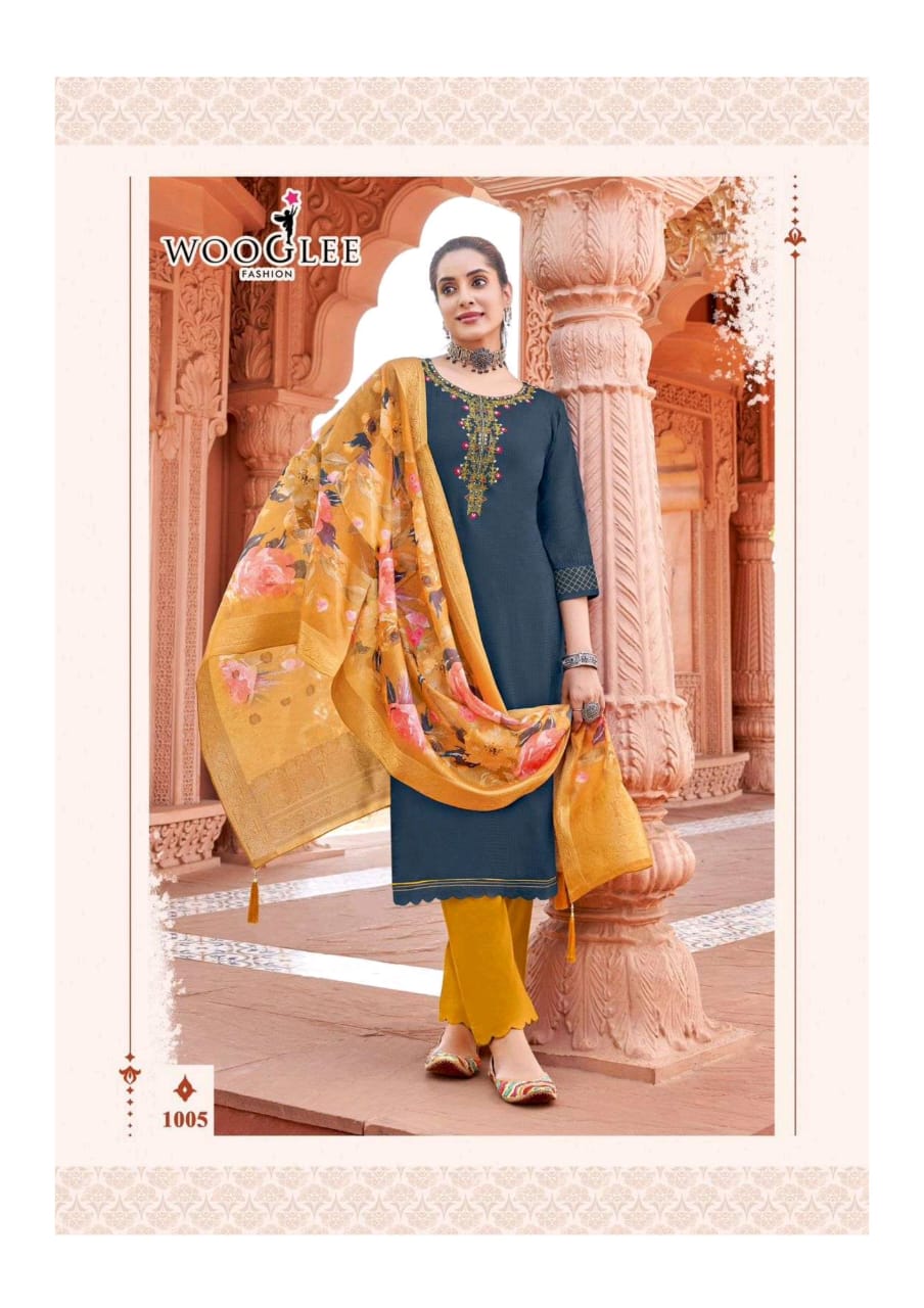 Jakhee By Wooglee Viscose Weaving Kurti With Bottom Dupatta Exporters In India