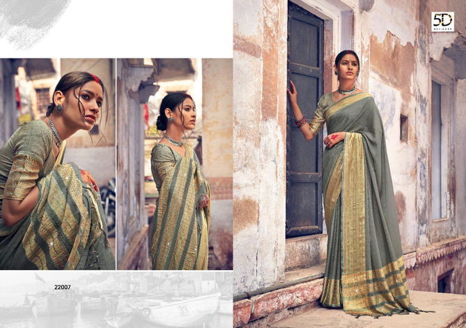 5D NIRMALA Latest Fancy Designer Festive Wear Jacquard With Sarvosky Pallu Saree Collection