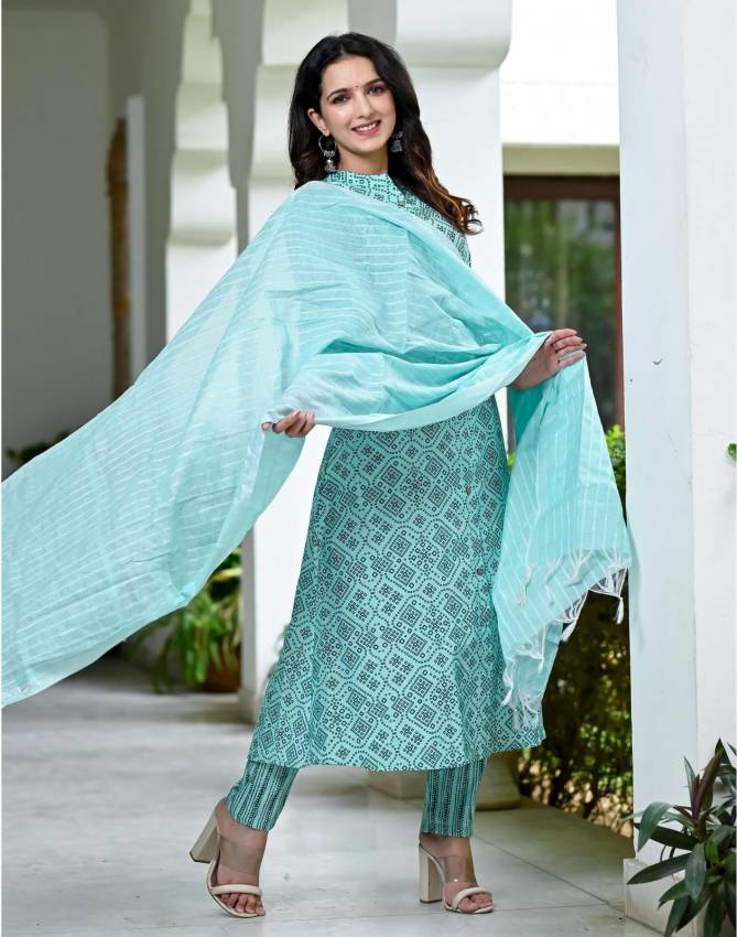Kalaai Fashion Cotton Kurti With Bottom Dupatta Suppliers in India