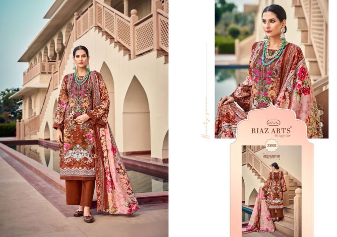 Musafir Vol 15 By Riaz Arts Lawn Digital Printed Dress Material Exporters In India