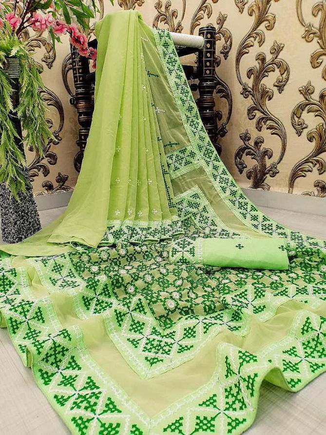 Amar Gaatha Latest Designer Kutchi Hand Embroidery Work Saree Collection 