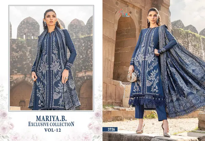 Maria B Exclusive Collection Vol 12 Rayon Cotton Pakistani Suits Wholesale Online