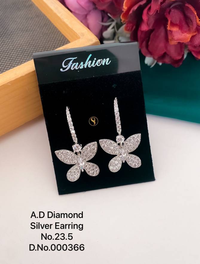 Diamond Silver Earrings Set Wholesale Earrings in India