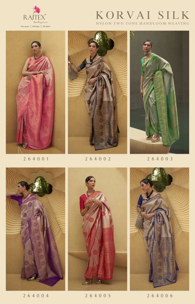 Korvai Silk By Rajtex Naylon Two Tone Handloom Weaving Saree Suppliers In India