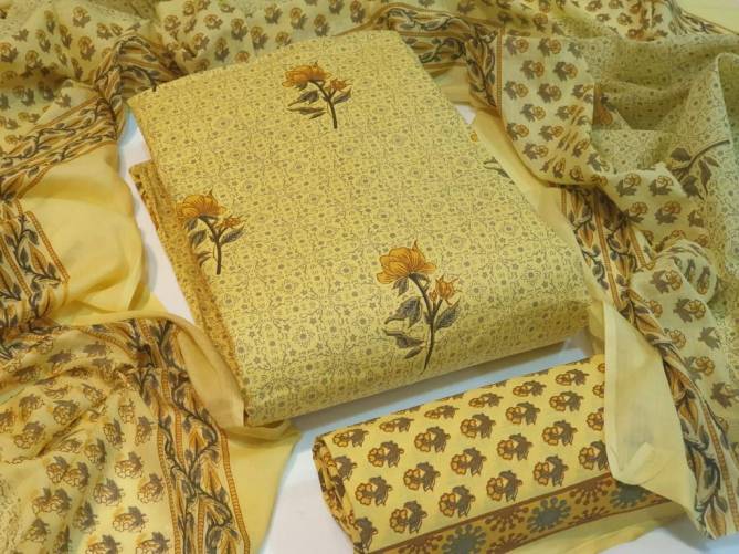 Latest Flower Print Designer Cotton Dress Material Collection 