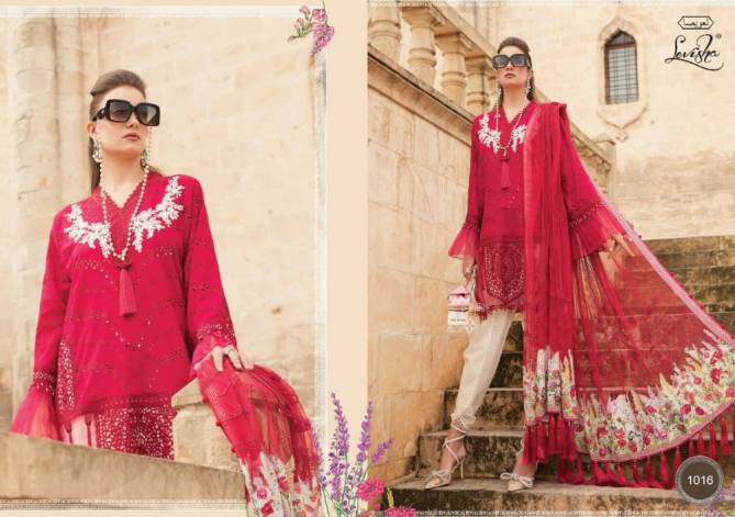 Levisha Maria B Latest fancy designer heavy Casual Wear Lawn Self Borer Embroidery Work Pakistani Salwar Suits Collection
