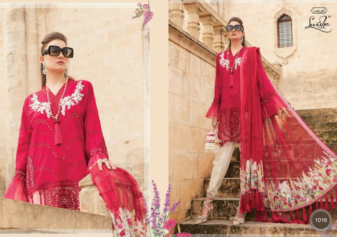 Levisha Maria B Latest fancy designer heavy Casual Wear Lawn Self Borer Embroidery Work Pakistani Salwar Suits Collection
