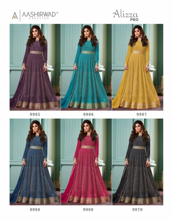 Alizza Pro By Aashirwad Georgette Readymade Gown With Dupatta Wholesale Online