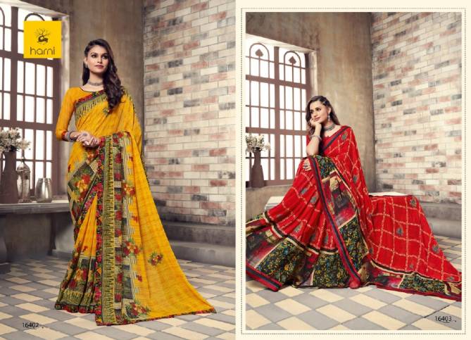 Hirva Meera Fancy Latest Designer Regular Casual Wear Printed Georgette Sarees Collection
