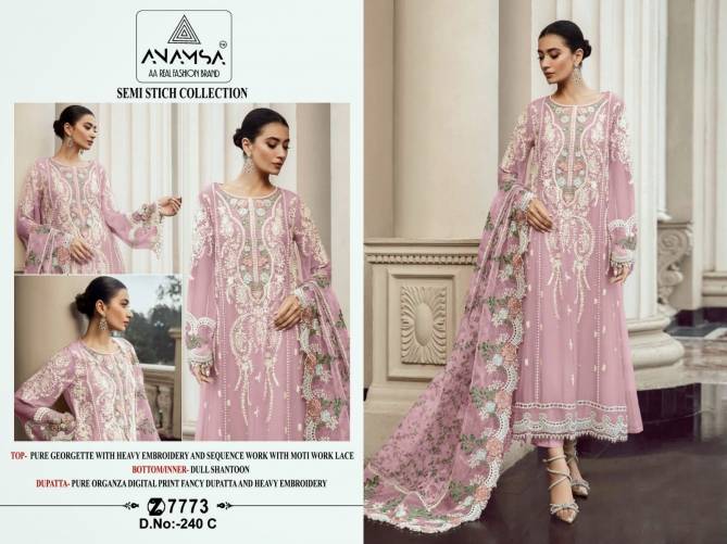 Anamsa 240 A To D Hits Colors Georgette Pakistani Suits Wholesale Price In Surat
