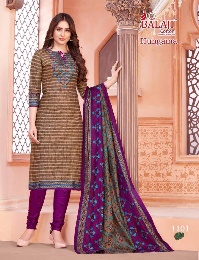 Balaji Hungama 11 Regular Casual Wear Cotton Printed Fancy Dress Material Collection
