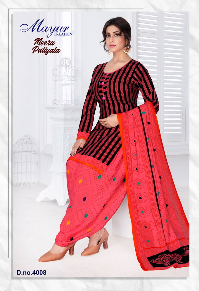 Mayur Meera Patiyala 4 Latest Fancy Regular Wear Printed Pure Cotton Readymade salwar Suit Collection
