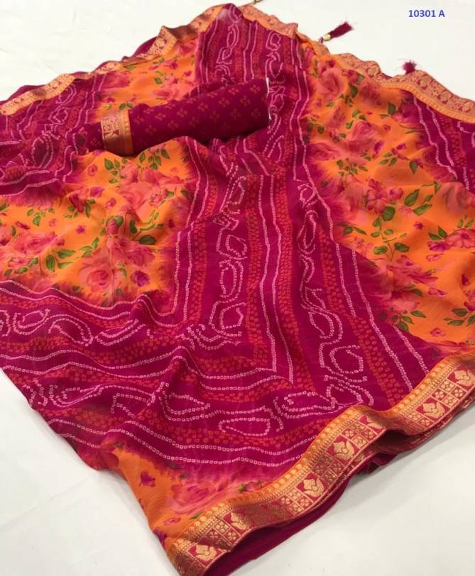 Ruchi Jalpari Chiffon Festive Wear Bandhej Latest Designer Saree Collection