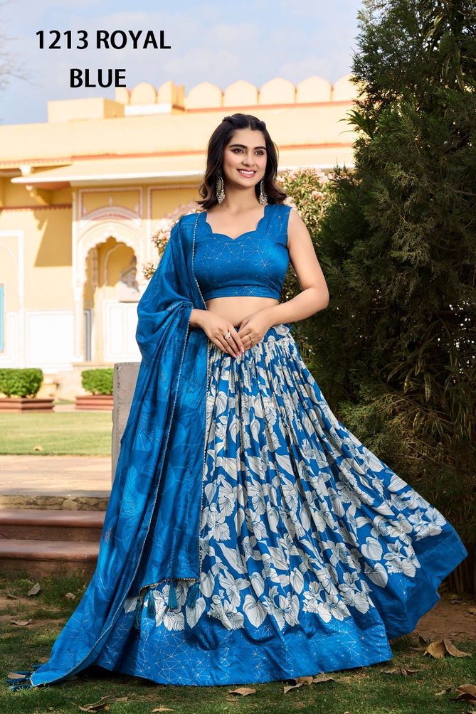 Amrita By LNB Tussar Silk Floral Print Lehenga Choli Wholesale Online