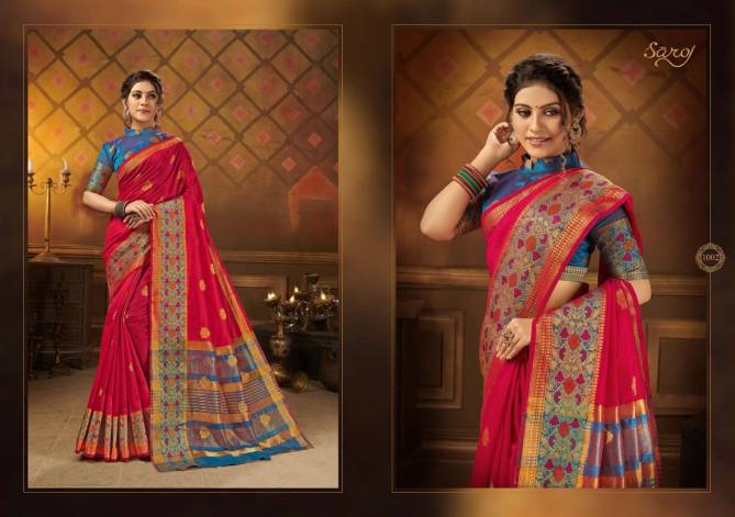Saroj Aayat Latest Designer Wedding Wear Jacquard Printed Silk Sarees Collection