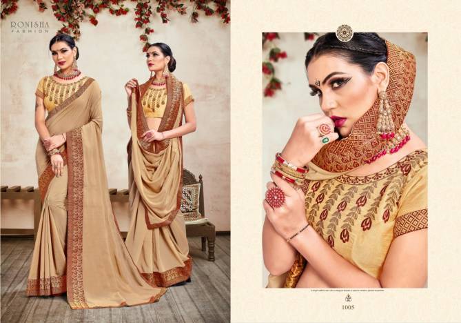 Ronisha Jhumki Fancy Designer Festive Wear Vichitra Silk Sarees Collection