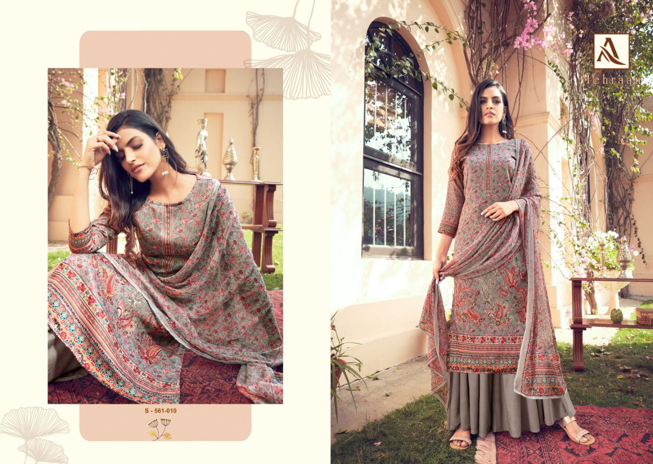 Alok Mehraan Jam Cotton Designer Casual Wear Pure Zam Cotton Digital Print with Swarovski Diamond Dress Material Collection
