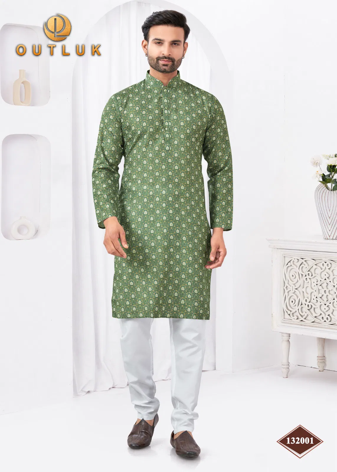 Outluk Wedding Collection Vol 132 Rayon Cotton Mens Kurta Pajama Manufacturers