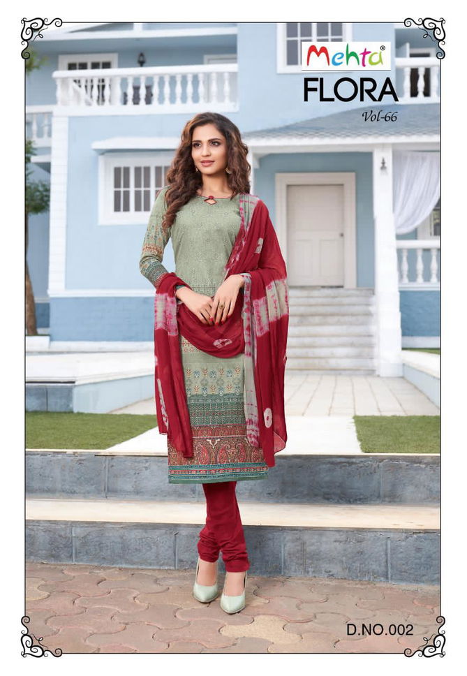 Mehta Flora 66 Latest fancy Regular Casual Wear Pure Cotton Printed Cotton Dress Material Collection
