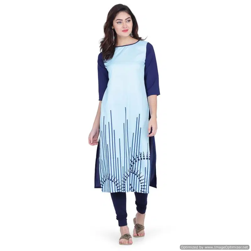 Regular Wear Designer Printed Three Fourth Hand Kurti Collection