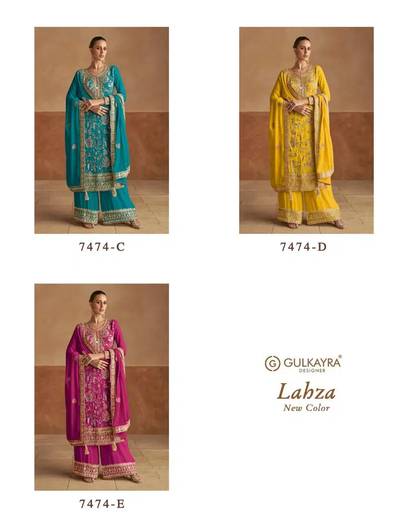 Lahza New Colour By Gulkayra Chinon Designer Readymade Suits Exporters In India