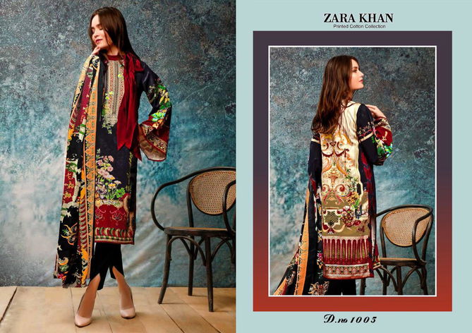 Zara Khan Latest Designer Festive Wear Karachi Pure Lawn Cotton Dress Material Collection 
