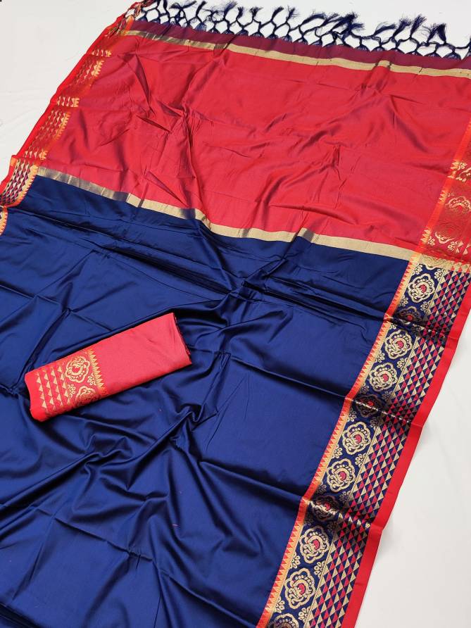 Jacquard Mor Casual Wear Cotton Silk Designer Latest Saree Collection
