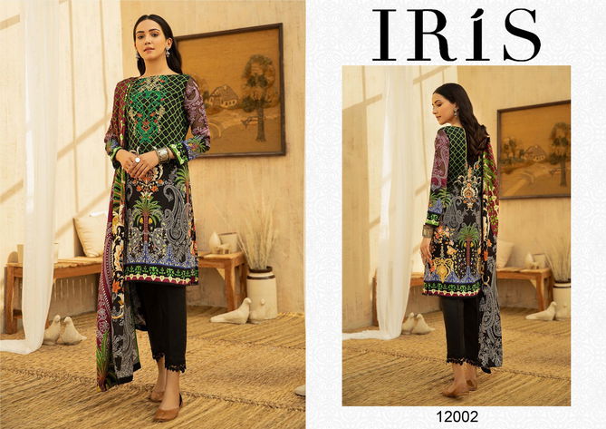 Iris 12 Cotton Karachi Designer Printed Casual Daily Wear Dress Materials Collection
