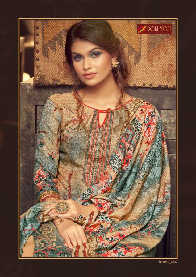 Roli Moli Silky 8 Latest Exclusive Collection Pure Pashmina Jacquard Print With Exclusive SIROSKEY Diamond Work Designer Dress Material