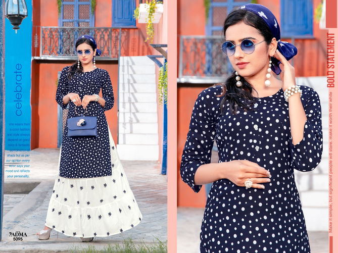 Padma 6 Fancy Festive Wear Rayon Printed Designer Kurtis With Skirt Collection
