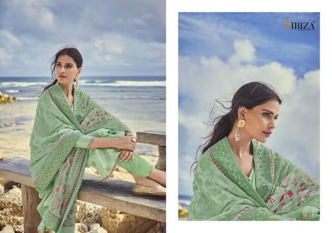 Ibiza Enara Fancy Festive Wear Pure Russian Silk Jacquard Designer Heavy Dress Material Collection
