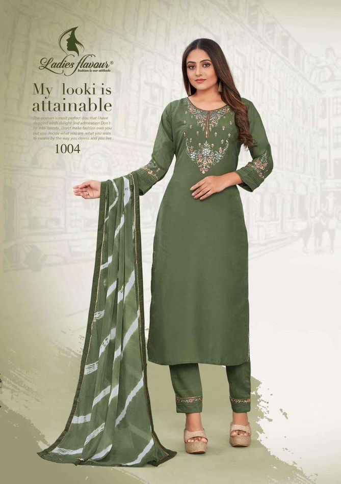 Noori By Ladies Flavour Chinon Kurti Bottom With Dupatta Catalog