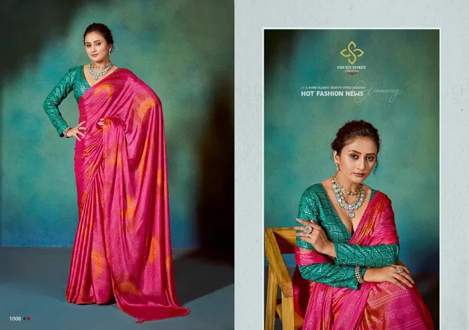 Glaze Bandhani By Shubh Shree Moss Chiffon Sarees Wholesalers In Delhi