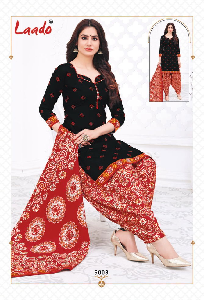 Laado Priti Patiala 5 Casual Regular Wear Cotton Printed  Dress Material Collection
