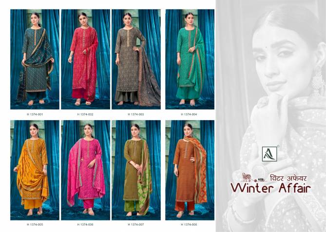 Winter Aafair By Alok Suit Pashmina Salwaar Kameez Dress Matereial Catalog