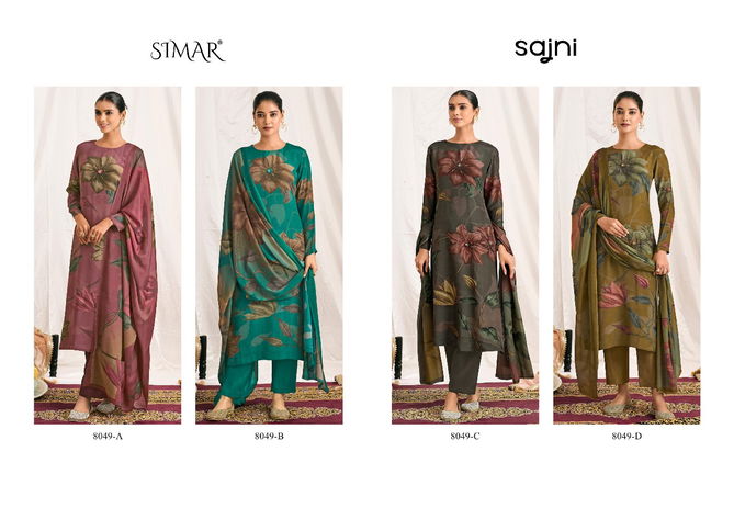 Sajni By Glossy Crape Printed Dress Material Wholesale Shop In Surat