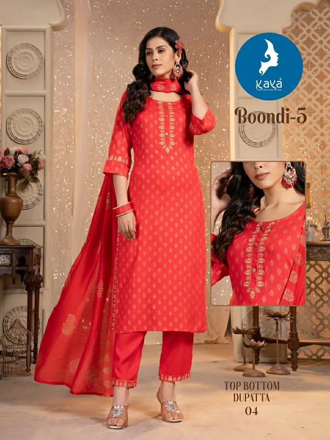 Boondi 5 By Kaya Straight Cut Rayon Printed Kurti With Bottom Dupatta Orders In India